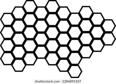 Bee comb background vector illustration, line pattern with comb.
