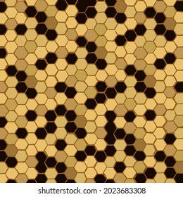 Bee comb pattern vector illustration.Decorative seamless pattern with handdrawn rough honeycombs. Hand painted grungy yellow shapes. Endless texture for digital paper, fabric, backdrop, wrapping