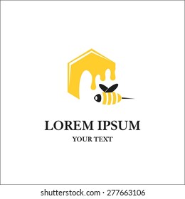 Bee comb sign for logo