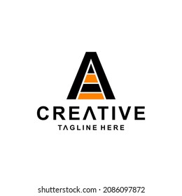 Bee combination with Letter A . Abstract, emblem, design concept, logo, logotype, element, template.