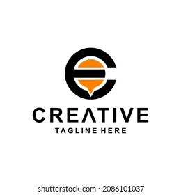 Bee combination with Letter E. Abstract, emblem, design concept, logo, logotype, element, template.