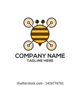 Bee concept designed logo template vector illustration
