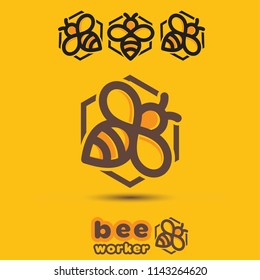 Bee concept designed in a simple way so it can be used for multiple purposes i.e. logo ,mark ,symbol or icon. 