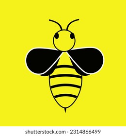 Bee concept icon illustration logo vector.