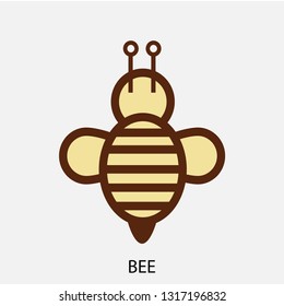 Bee concept line icon. Simple element illustration. Bee animal concept outline symbol design. Can be used for web and mobile UI/UX . Modern vector style