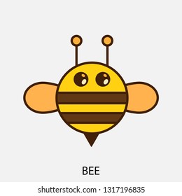 Bee concept line icon. Simple element illustration. Bee animal concept outline symbol design. Can be used for web and mobile UI/UX . Modern vector style