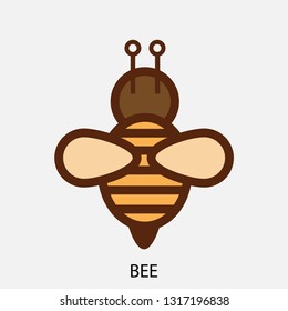Bee concept line icon. Simple element illustration. Bee animal concept outline symbol design. Can be used for web and mobile UI/UX . Modern vector style