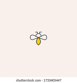 Bee concept logo icon template for corporate vector illustration.