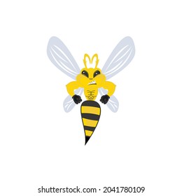 Bee concept logo vector. flat logo