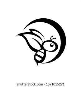 Bee concepts logo design vector graphic abstract template download