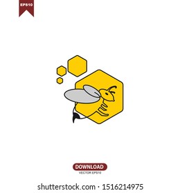 Bee concepts logo vector graphic abstract template