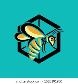Bee concepts logo vector graphic abstract template