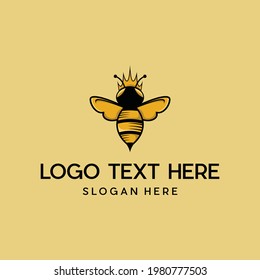 Bee Crown Vector Logo Design