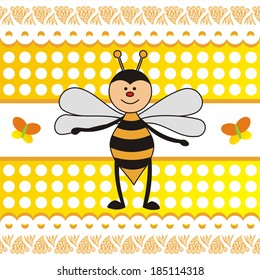 Bee cute cartoon vector illustration