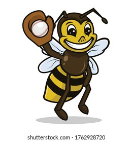 Bee cute mascot sport related design