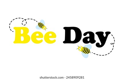 Bee day flying bees, vector art illustration.