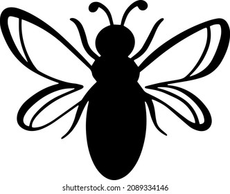 Bee decoration for T-shirt cards bee icon insect vector