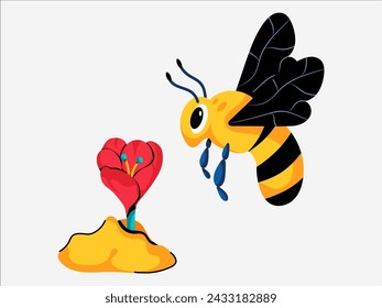 bee design with modern illustration concept style for badge farm agriculture and animal sticker illustration