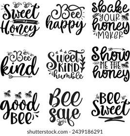 bee designs bundle and vector files