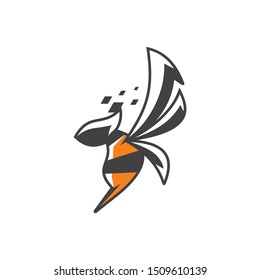 bee digital logo technology icon vector