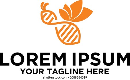 Diseño de logotipo sencillo para ADN de abeja