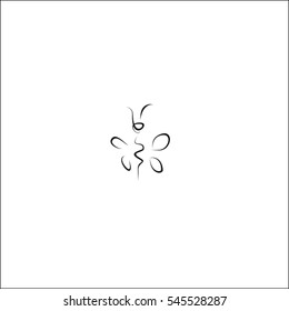 bee doodle icon vector