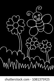 Bee. Doodle Sketch.