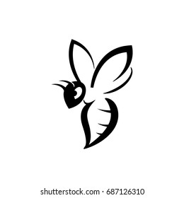 bee drawing art logo