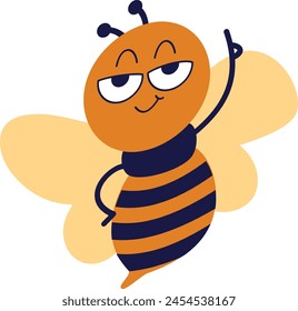 Bee drawing cartoon summer design.