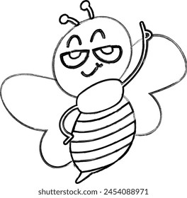 Dibujo de abejas decoración de garabatos diseño de verano.