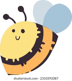Bee drawing head cartoon decoration.