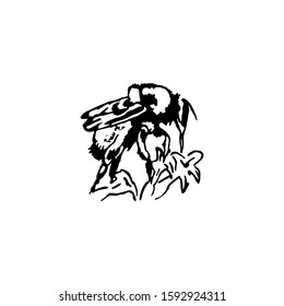 Bee drawing sketch. Hand drawn design vector illustration.