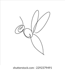 Bee drawn in one line  Tattoo art  Logotype  Sketch  Continuous line drawing insect  Minimalist art  Vector illustration in doodle style 