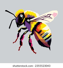 bee drawn using WPAP art style, pop art.