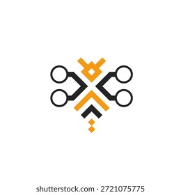 Bee Drone Flying Diseño de Logo 