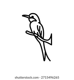 Bee Eater Bird Line Icon: Exotic and Nature