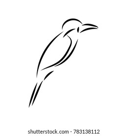 Bee eater bird mono line art vector