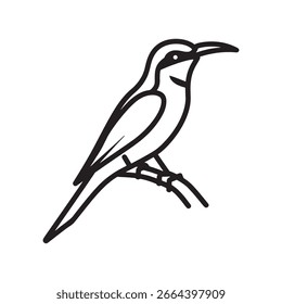 Arte de la línea de Bee Eater dibujado a mano inspiración de la vida silvestre
