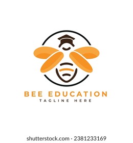 Bee education logo design concept