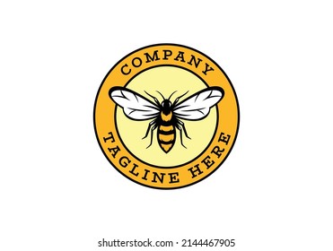 bee emblem logo design. logo template