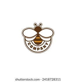 Bee emblem logo vector, simple and modern. Suitable for any industry, especially related to logos.