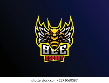 bee esport logo mascot design