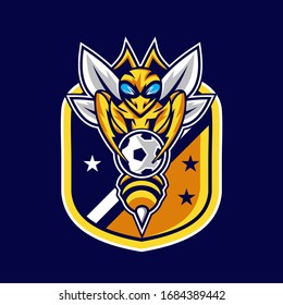 bee for esport and sport mascot logo vector illustration