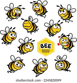 Bee Expression Characters Graphic Vector