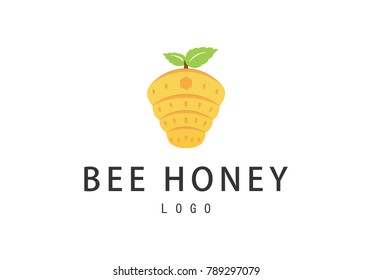 Bee farm logo. Bee farm icon. Vector stock. 