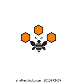 Bee farming logo design vector template