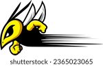 BEE fast mascot logo concept
