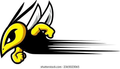 BEE fast mascot logo concept