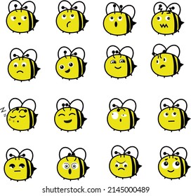 Bee feelings, illustration, vector on a white background.
