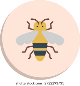 Icono de estilo de círculo plano de abeja